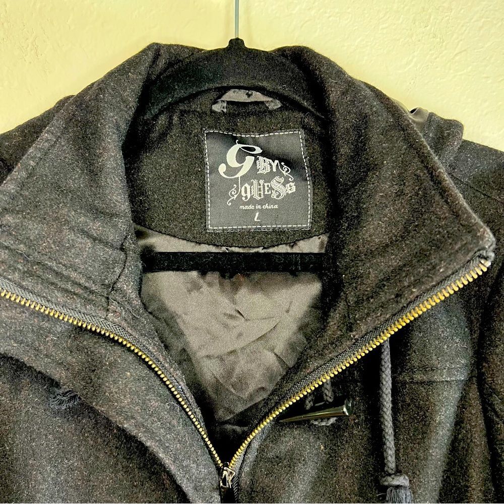 G by Guess wool bomber jacket 🔥🖤 Y2K 🖤 hooded 🖤